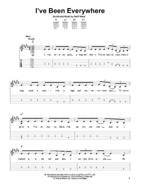 Ive Been Everywhere By Johnny Cash Easy Guitar Tab Guitar Instructor