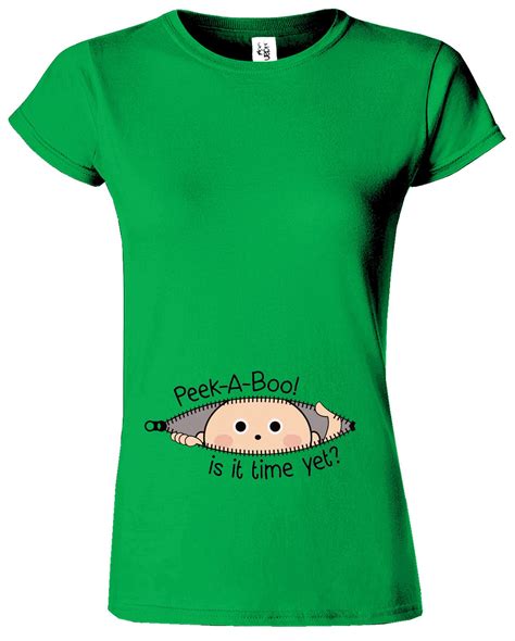 Peek A Boo Ladies Fitted T Shirt Funny Maternity Baby Shower Pregnancy
