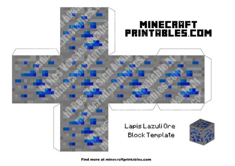Minecraft Papercraft Lapis Lazuli Ore Abby Pinterest Papercraft