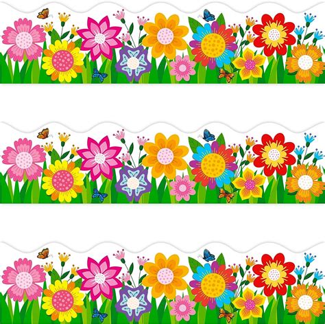 72 Feet Flower Die Cut Bulletin Board Borders Trim For