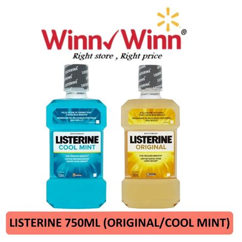 listerine antiseptic mouthwash 750ml cool mint original 1 bottle shopee malaysia