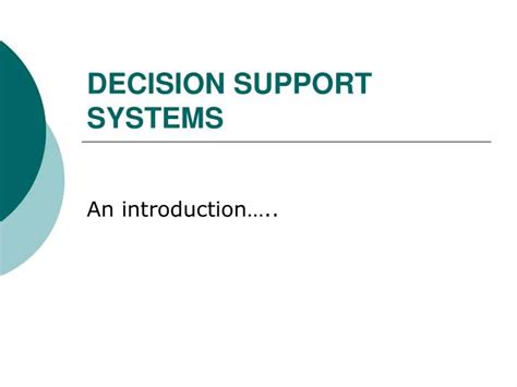 Ppt Decision Support Systems Powerpoint Presentation Free Download