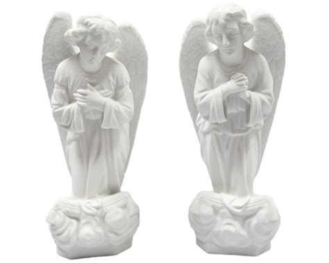 1625 Inch Pair Of Kneeling Praying Angels Catholic Religious Etsy