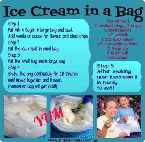 Kids Make Their Own Ice Cream Recipe And Instructions Seem Easy Enough