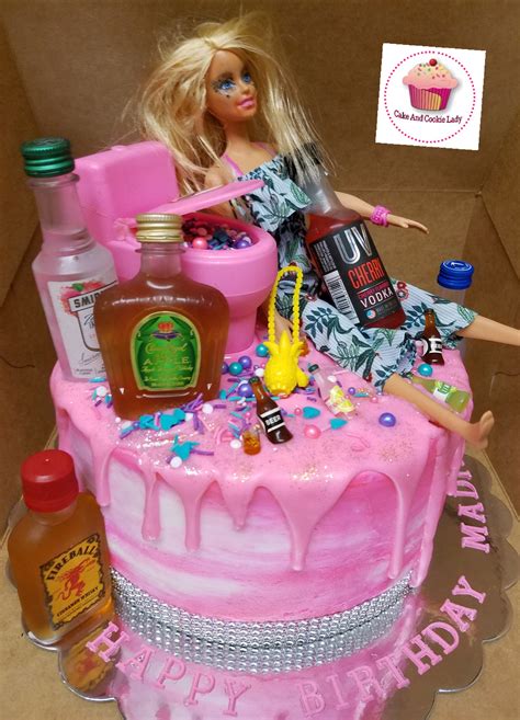 Drunk Barbie 21st Birthday Cake Cake And Cookie Lady