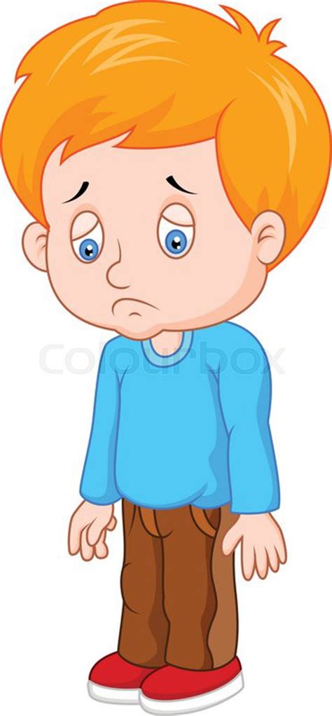 Vector Illustration Of Cartoon Sad Boy Stock Vector