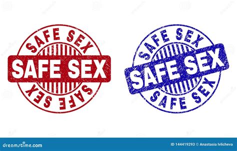 Grunge Safe Sex Scratched Round Watermarks Stock Vector Illustration Of Circle Stamp 144419293