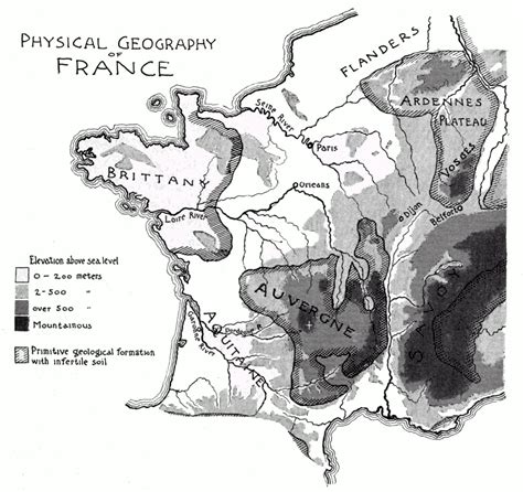Physical Geography Of France 1897 Physical Geography Old Maps