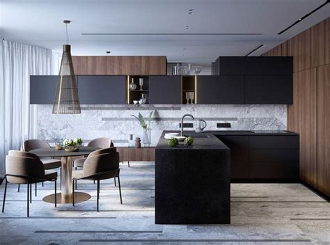 Modern Apartment In Moscow Wood Kitchen New Kitchen Kitchen Furniture