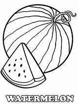Coloring Watermelon Fruits Printable Recommended sketch template