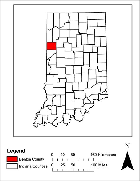 Benton County Within The State Of Indiana Based On Yellowmap World