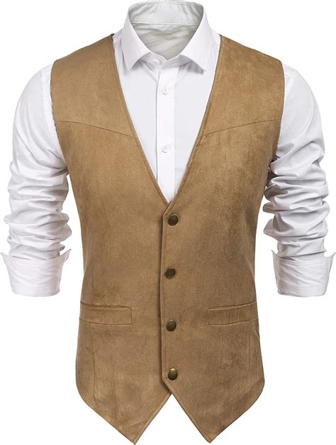 Suits Sport Coats Vests Clothing Coofandy Mens Suede Leather Vest