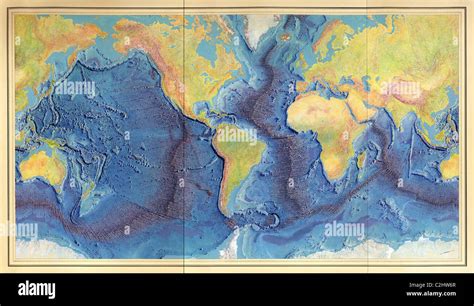 Mapa De Relieve De Los Océanos Del Mundo Fotografía De Stock Alamy