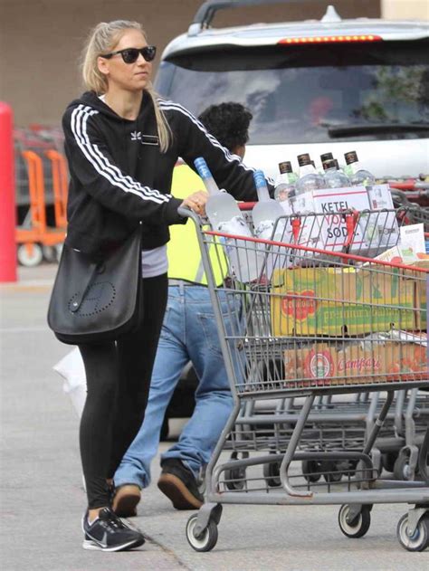 Anna Kournikova In A Black Adidas Hoody Goes Liquor Shopping In Miami