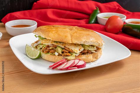 Authentic Mexican Torta A Sandwich From Mexico Made With Fresh Bread