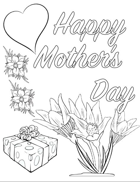 Mother S Day Card Printable Coloring