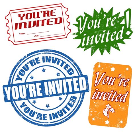 Youre Invited Stamps Set Office Stamp Vector Set Office Stamp Png