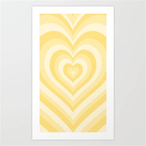 Pastel Yellow Heart Pattern Art Print By Y2krevival Society6