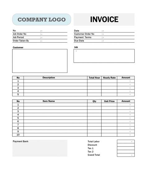 Contractor Invoice Template Free Download Nude Photo Gallery