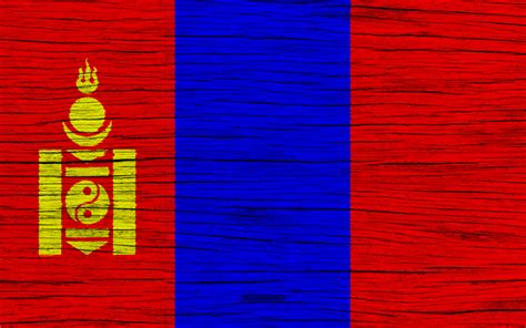Download Wallpapers Flag Of Mongolia 4k Asia Wooden Texture