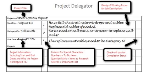 Track Delegated Items With Our Free Ms Word Template