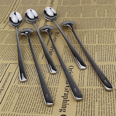 Long Iced Tea Spoons Handle Spoon 9 Inch Premium 188 Stainless Steel Teaspoon Ebay