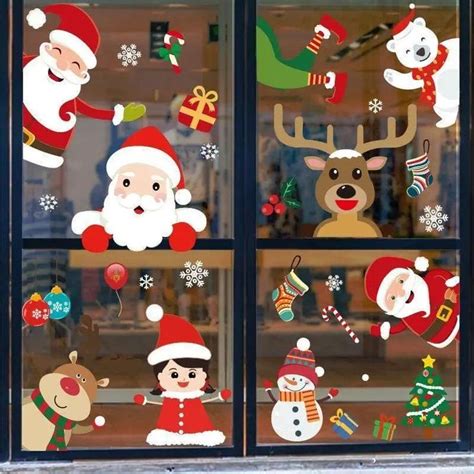Merry Christmas Wall Stickers Window Glass Festival Wall In 2023