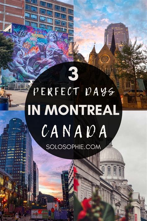 three different pictures with the words 3 perfect days in montreal canada