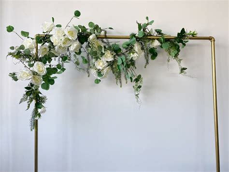 Creamy White Rose And Eucalyptus Arch Flowers Wedding Hanging Etsy