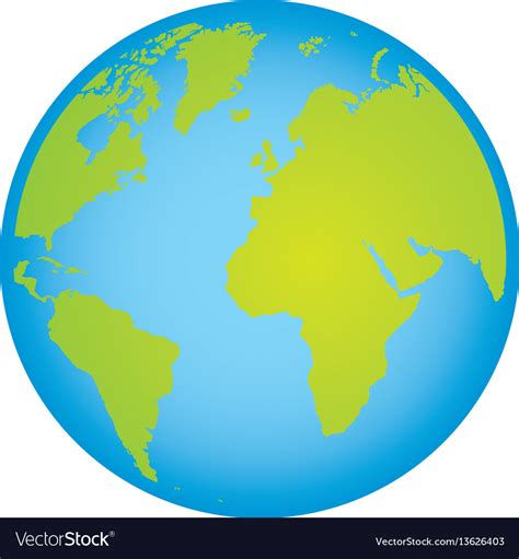 Colorful Earth World Map With Continents In 3d Vector Image