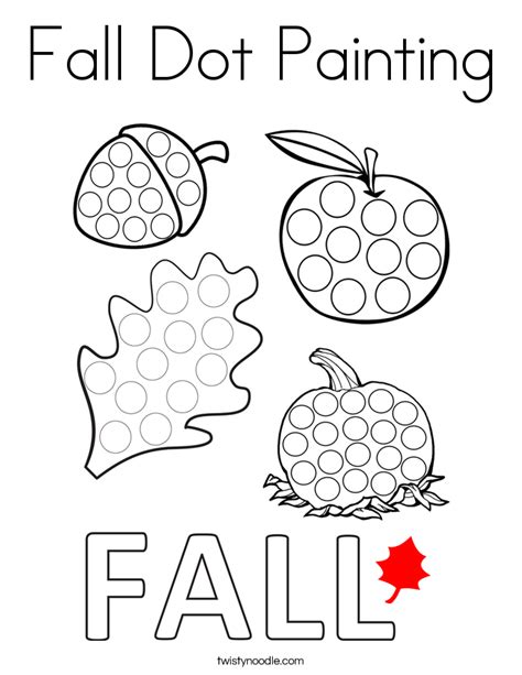 Fall Dot Painting Coloring Page Twisty Noodle