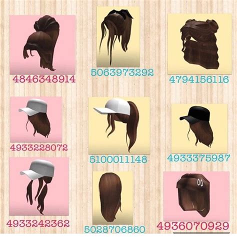 Roblox game codes and promocodes! NOT MINE :) owner: mabelu_games BRUNETTE HAIRSTYLES PT.2 ...