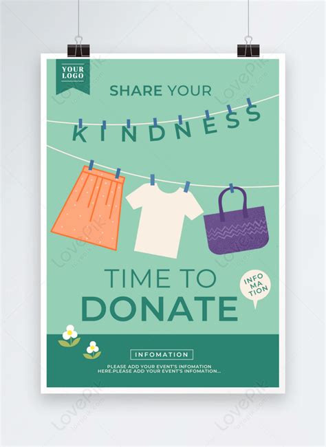 Green Clothes Charity Donation Poster Template Imagepicture Free