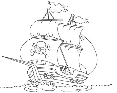 Coloriage bateau pirate Dessin gratuit à imprimer