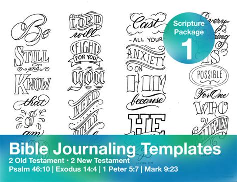 Scripture Pack 1 4 Bible Journaling Printable Templates Instant
