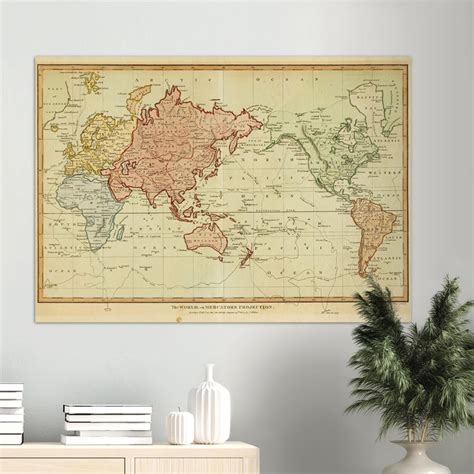 Ancient World Map The World On Mercators Projection Reproduction Poster