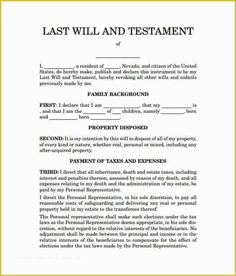 Last Will And Testament Template Maryland Printable Word Searches