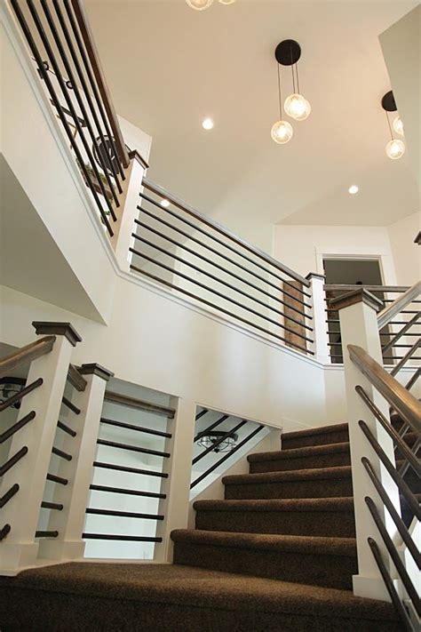 At bulldog stairs, we offers high quality wrought iron modern farmhouse satin black/brushed stainless steel round bar can be used either vertically or horizontally. Modern Farmhouse Home Tour with Household No.6 | Modern staircase, House stairs, Modern stair ...