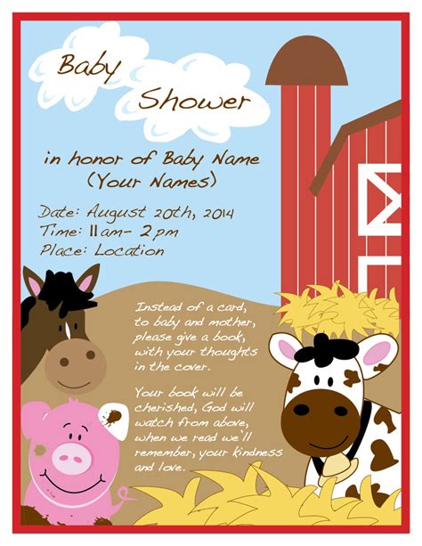 Baby Shower Invitation Farm Theme Etsy