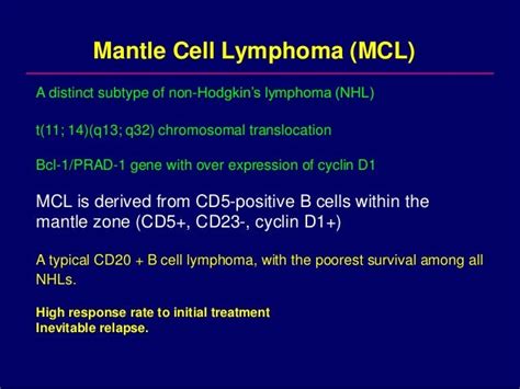 Mantle Cell Lymphoma From Bench To Clinic