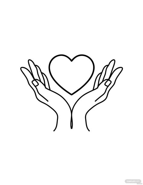 Hand Holding Heart Drawing In Pdf Illustrator  Eps Svg Png