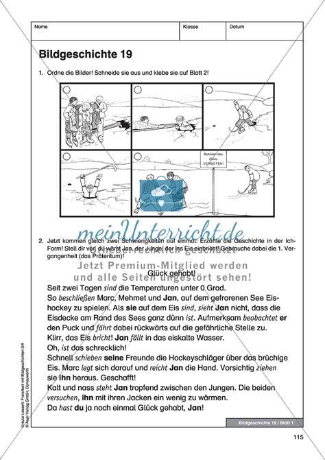 Bildergeschichte klasse 4 mit musterlösung : Bildergeschichte "Auf dem Eis": Bildmaterial ...