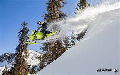 Freeride Ski Doo Snowmobile Jump Mountain Desktop