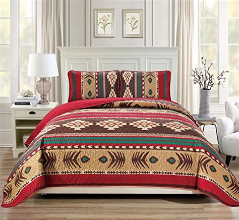 Arizona Kingcal King Rustic Western Native American Quilt Bedspread