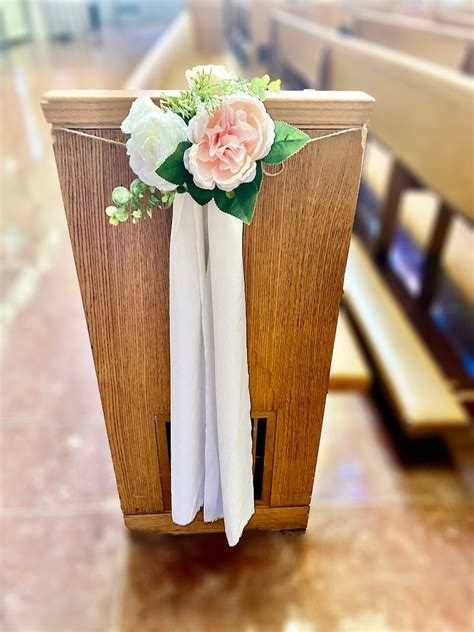 Floral Church Pew Marker Wedding Ceremony Aisle Marker Etsy
