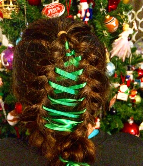christmas tree braid tree braids christmas hair hair styles