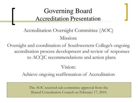 Ppt Governing Board Accreditation Presentation Powerpoint