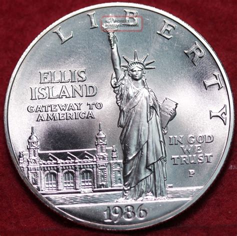 Uncirculated 1986 Ellis Island Silver Dollar