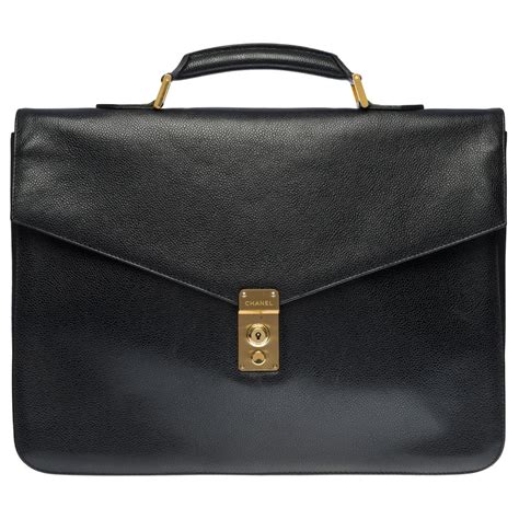 Chanel Briefcase In Black Grained Leather100142 Ref855373 Joli Closet