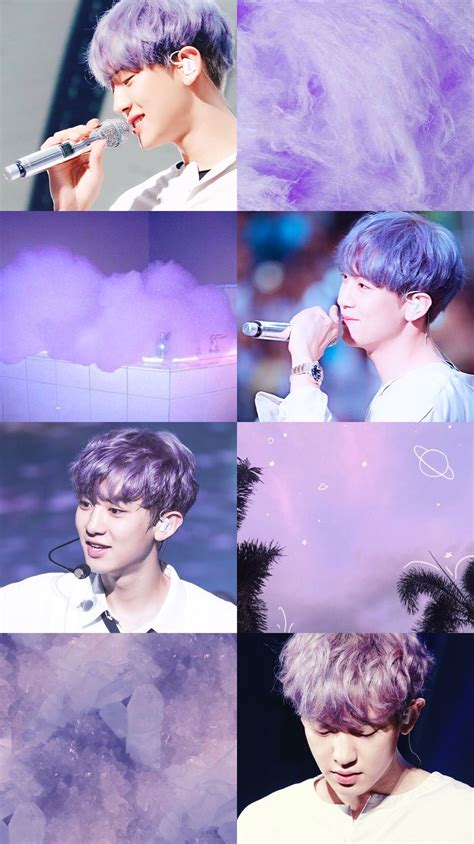 #chanyeol #exo #aesthetic #pastels #pink. 박 찬열 엑소 Park Chanyeol EXO purple aesthetic | Selebritas ...